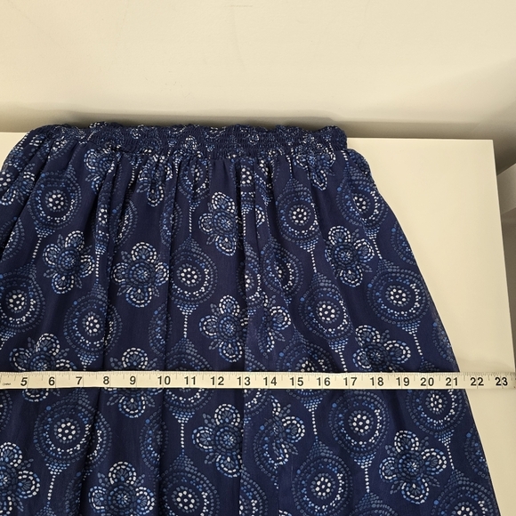 Torrid Blue Paisley Ruffle Maxi Dress Flutter Sleeves Size 12 Flowy Semi Sheer - Picture 14 of 15